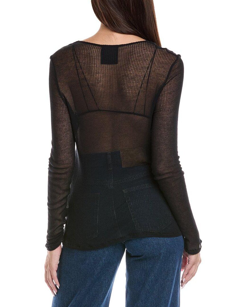 Majestic Filatures Black Cashmere-Blend Top