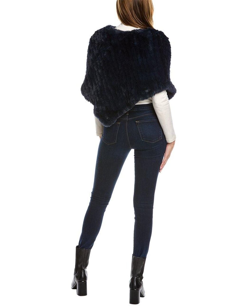 Surell Blue Knit Poncho