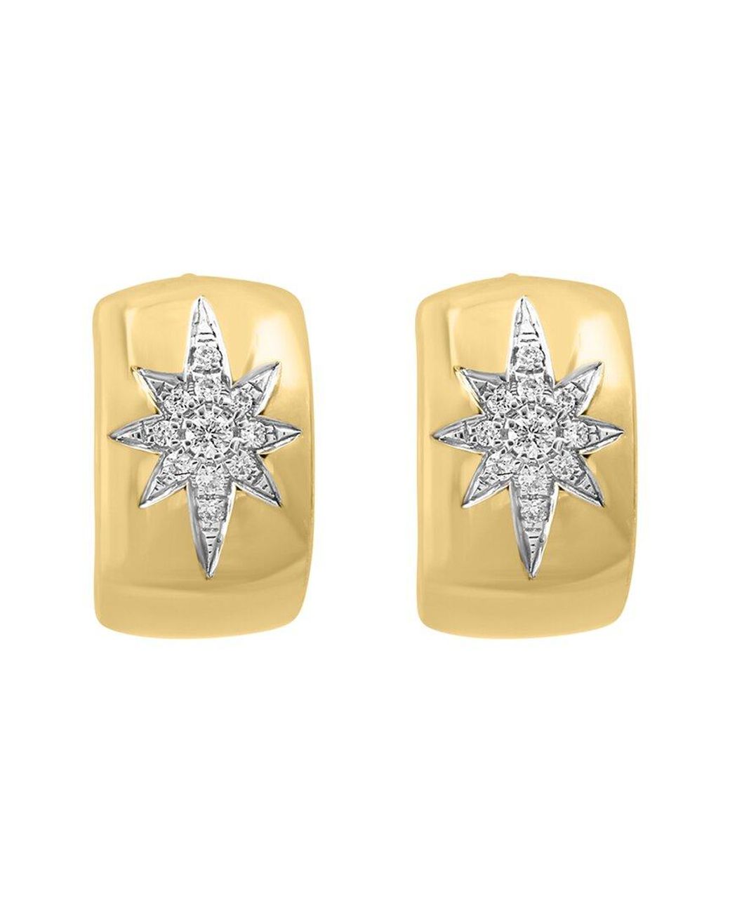 Effy Fine Jewelry Metallic 14K 0.11 Ct. Tw. Diamond Earrings