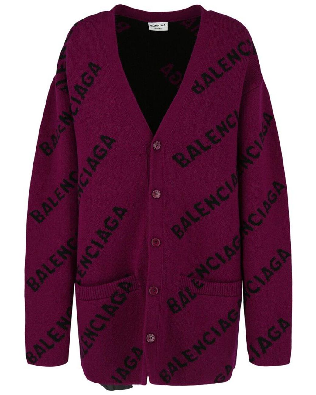 Balenciaga Purple Wool-Blend Knitwear