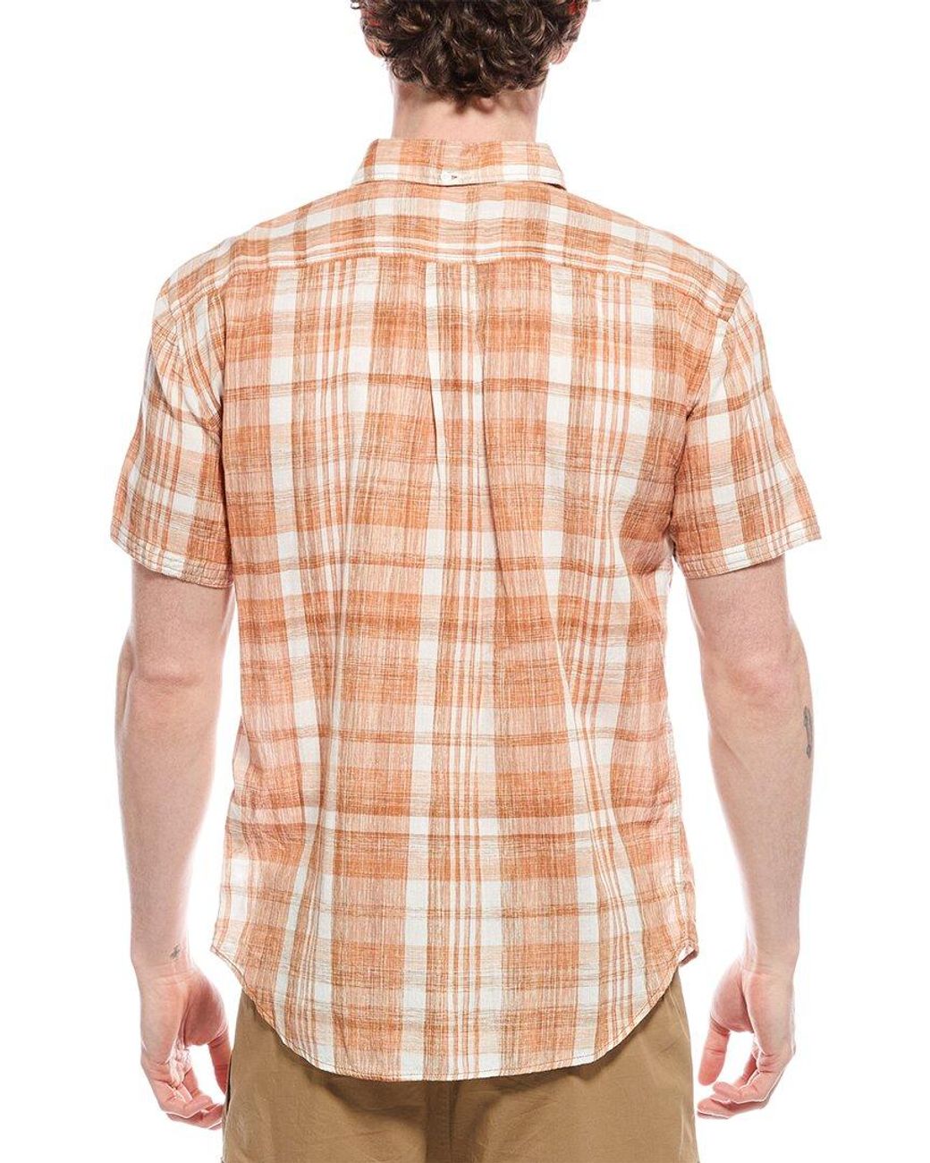 Billy Reid Orange Tuscumbia Standard Fit Shirt for men