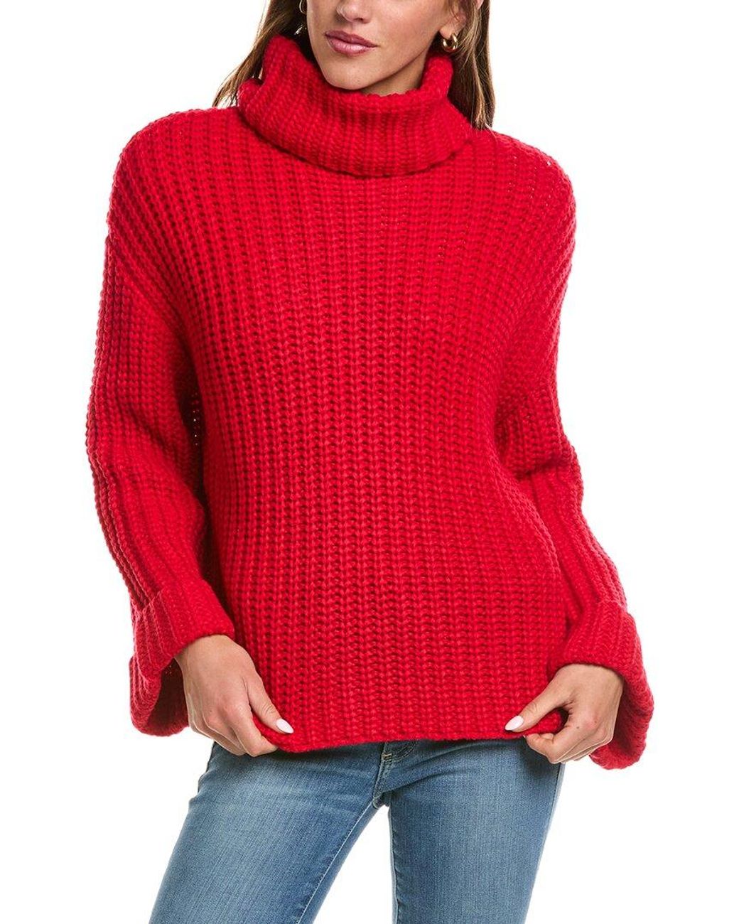 525 America Red Vida Turtleneck Shaker Pullover
