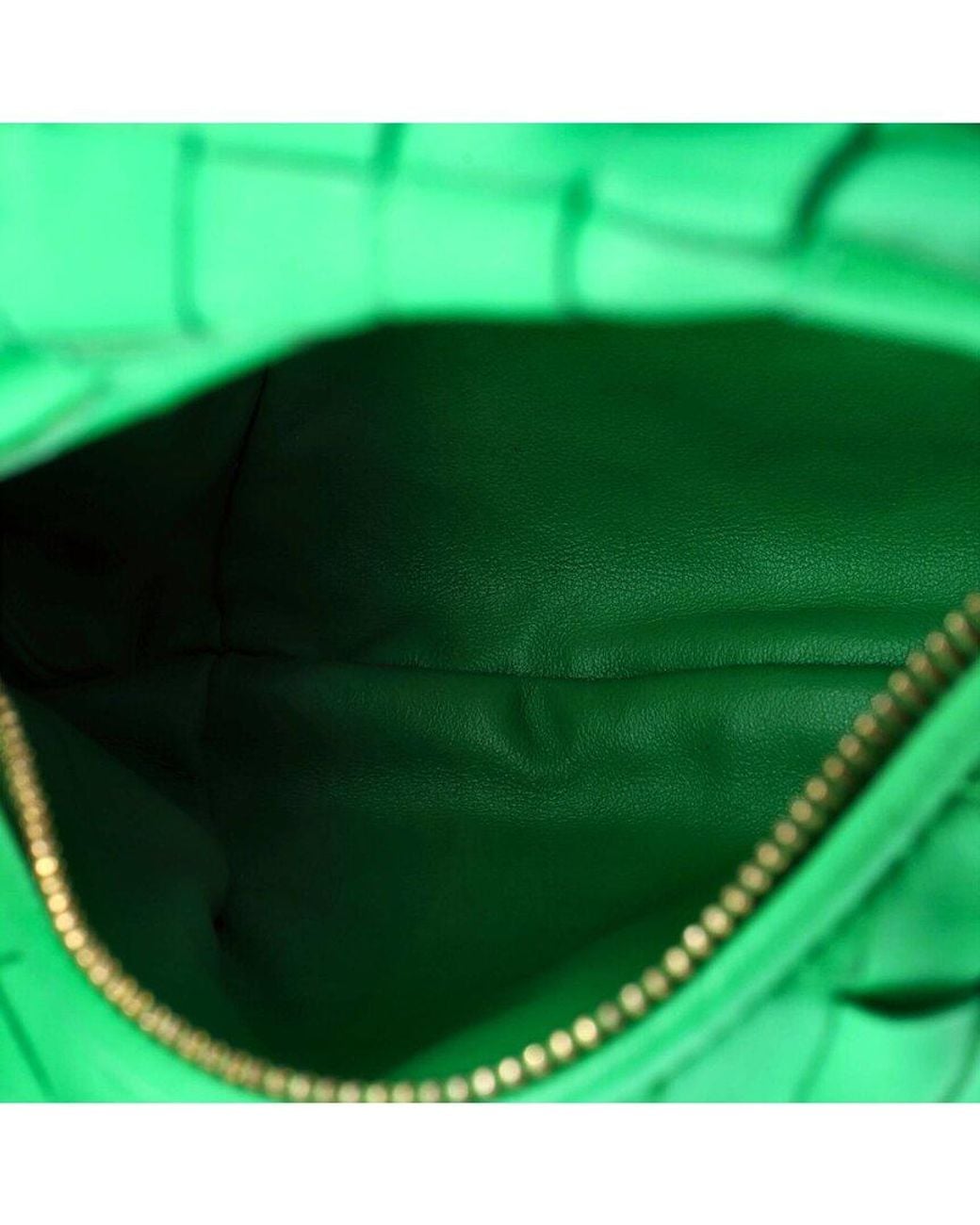 Bottega Veneta Green Intrecciato Leather Bv Jodie Hobo Mini (Authentic Pre- Loved)