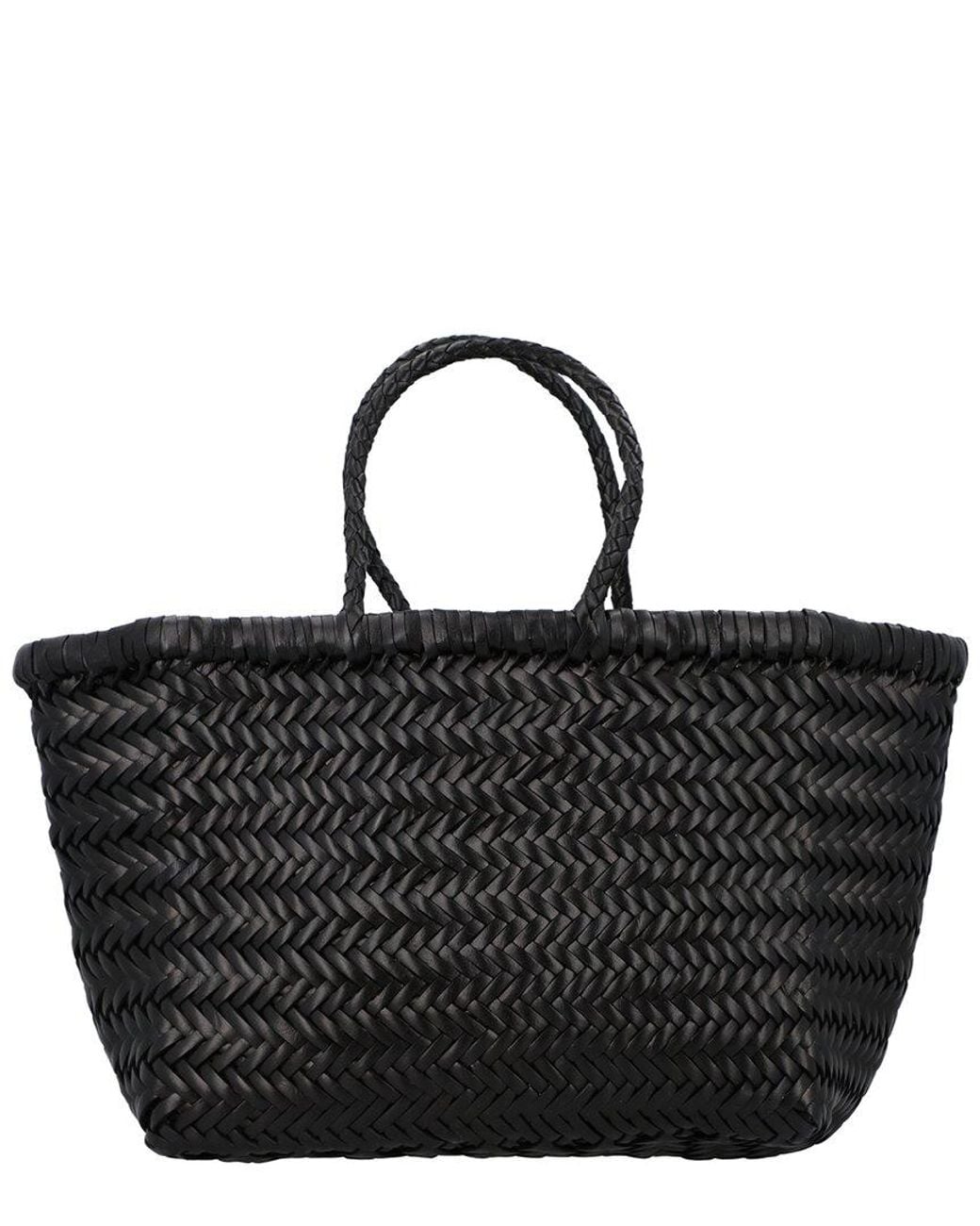 Dragon Diffusion Black Triple Jump Small Leather Tote