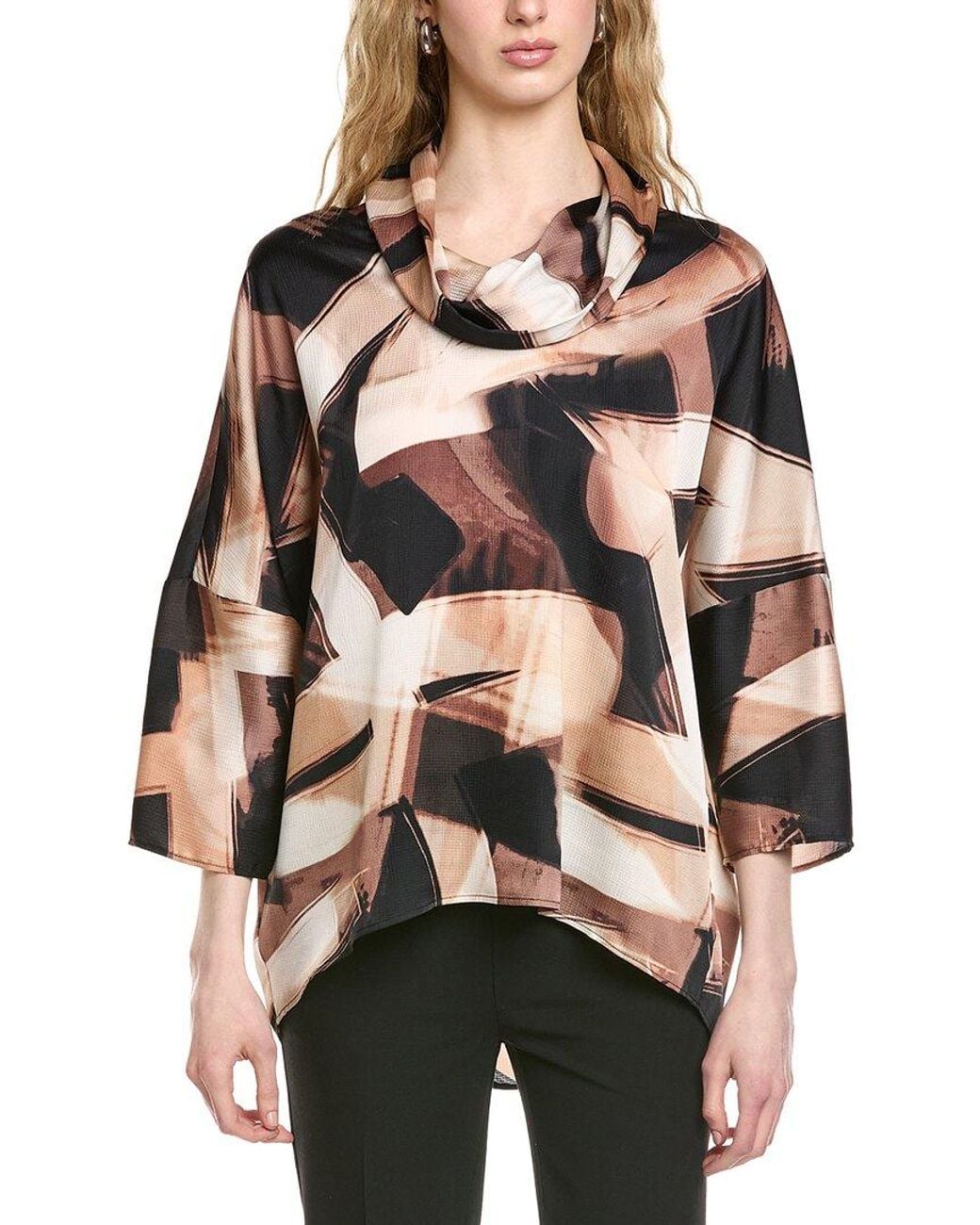 Joseph Ribkoff Natural Cowl-Neck Blouse