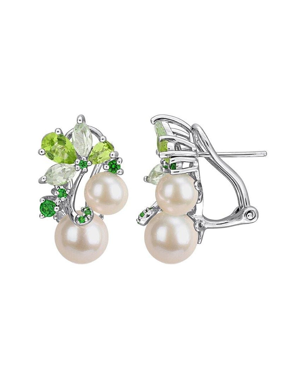 Rina Limor Metallic 2.55 Ct. Tw. Gemstone & Pearl Dangle Earrings