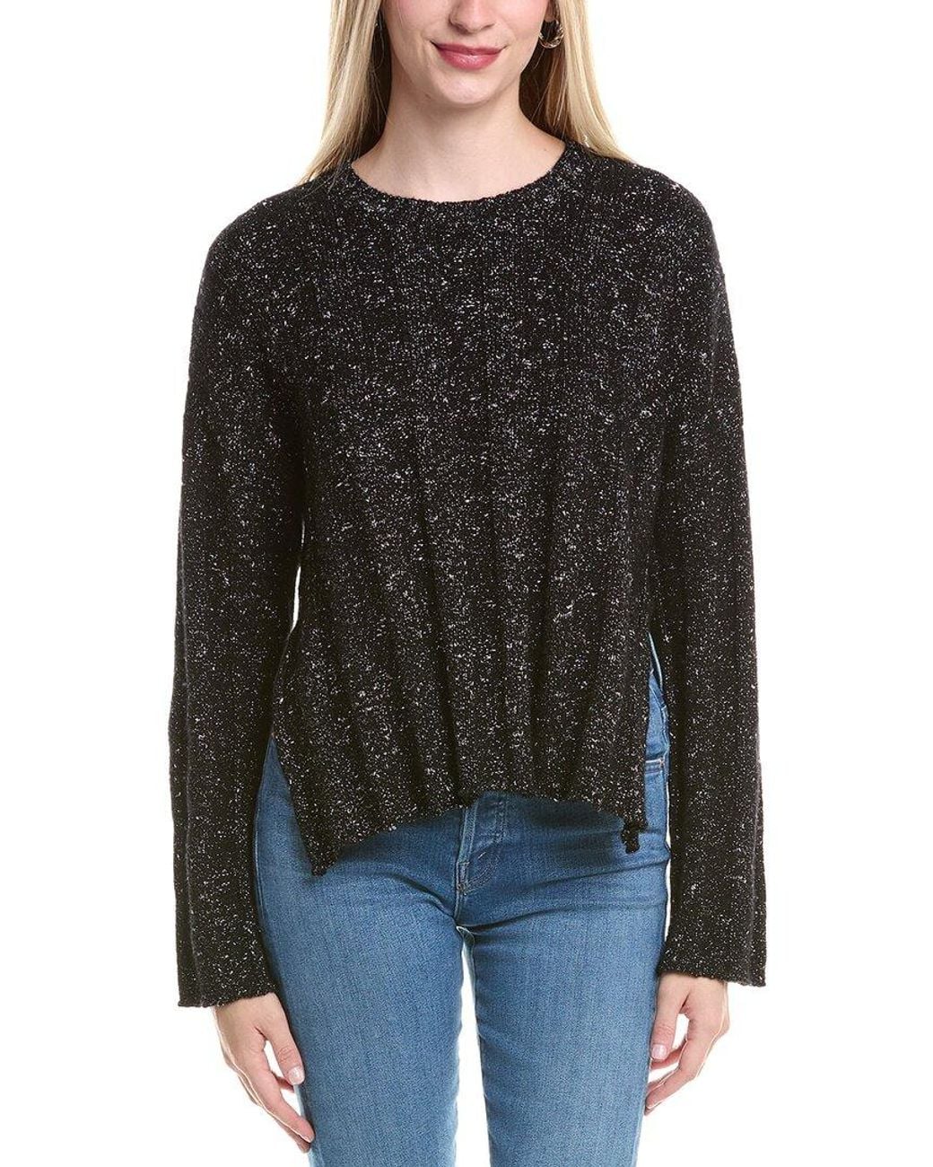 Autumn Cashmere Black Ribbed Wool-Blend Sweater