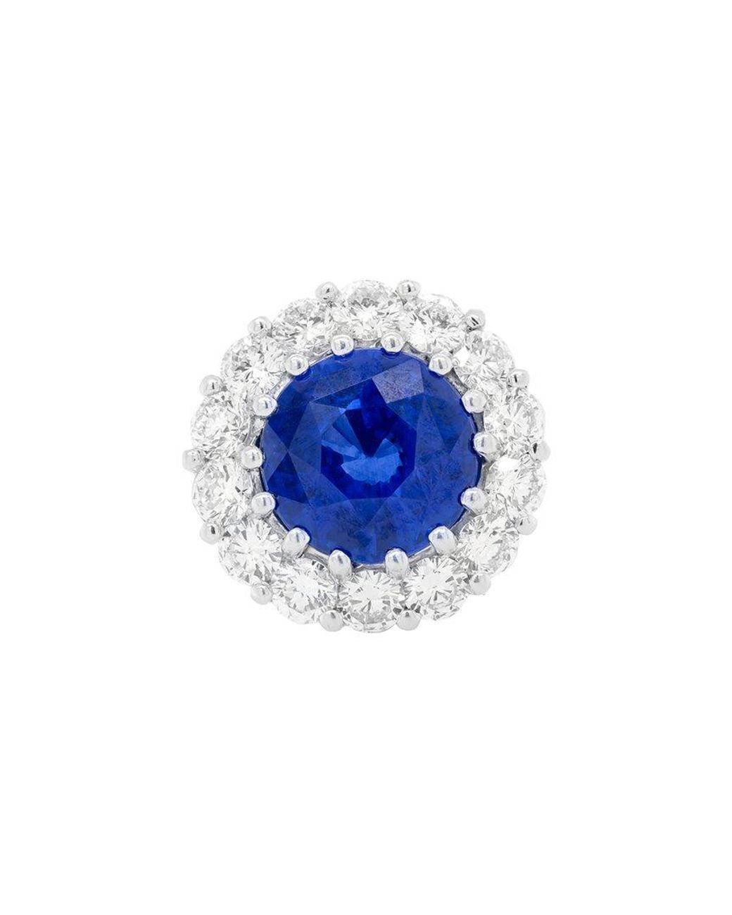 Diana M Blue Fine Jewelry Platinum 9.32 Ct. Tw. Diamond & Sapphire Half-eternity Ring