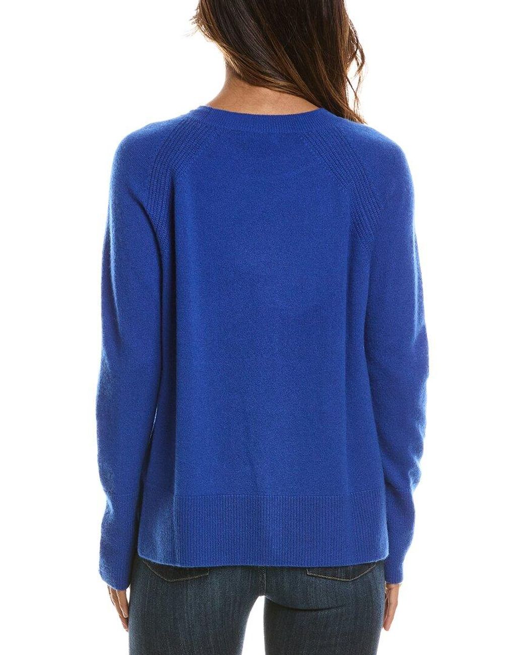 Forte Blue Easy Crewneck 100% Cashmere Sweater