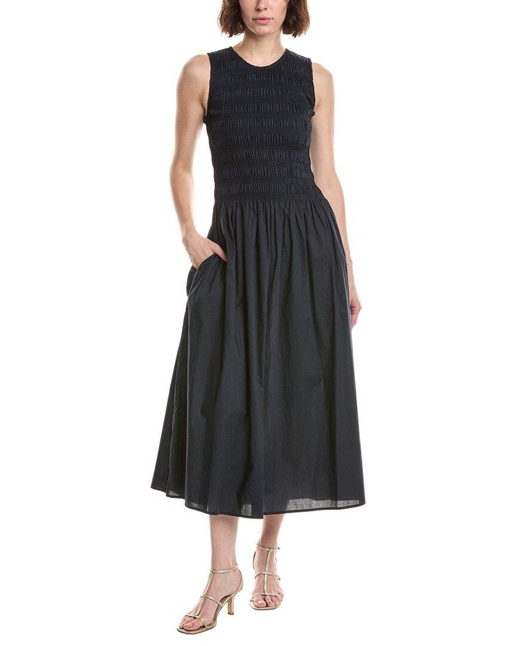 Rag & Bone Black Lane Smocked Dress