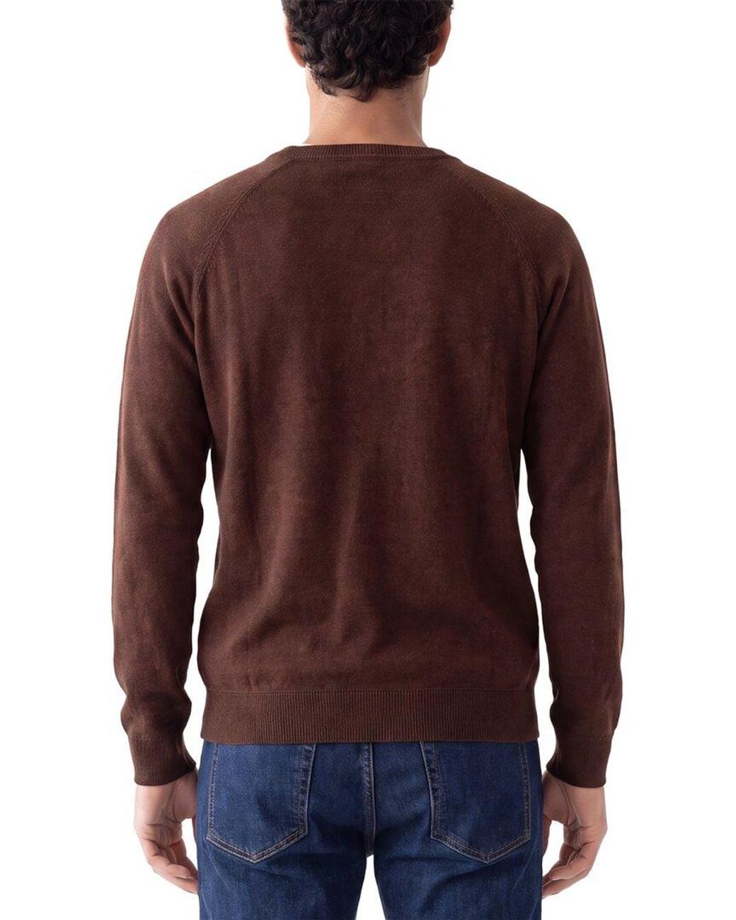 Forte Brown Cashmere 100% Cashmere Crewneck 100% Cashmere Sweater for men