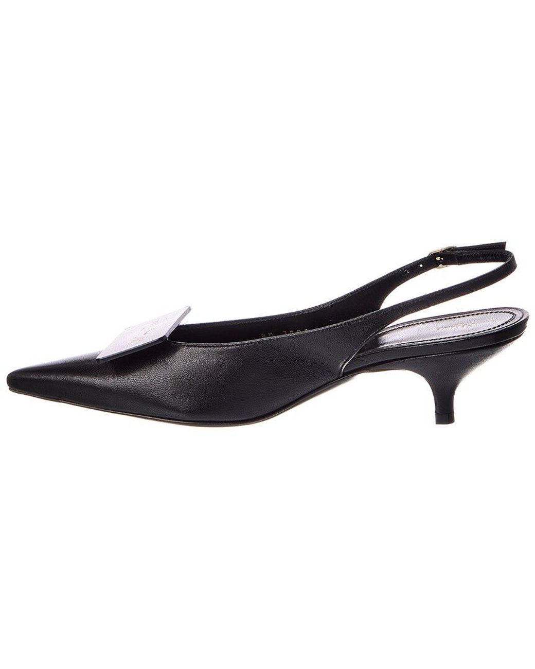 Céline Black Signature Leather Slingback Pump