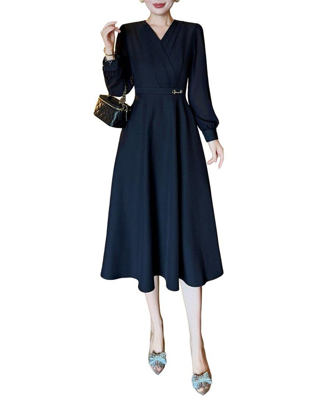 BRC By BURRYCO Blue Solid Midi Dress