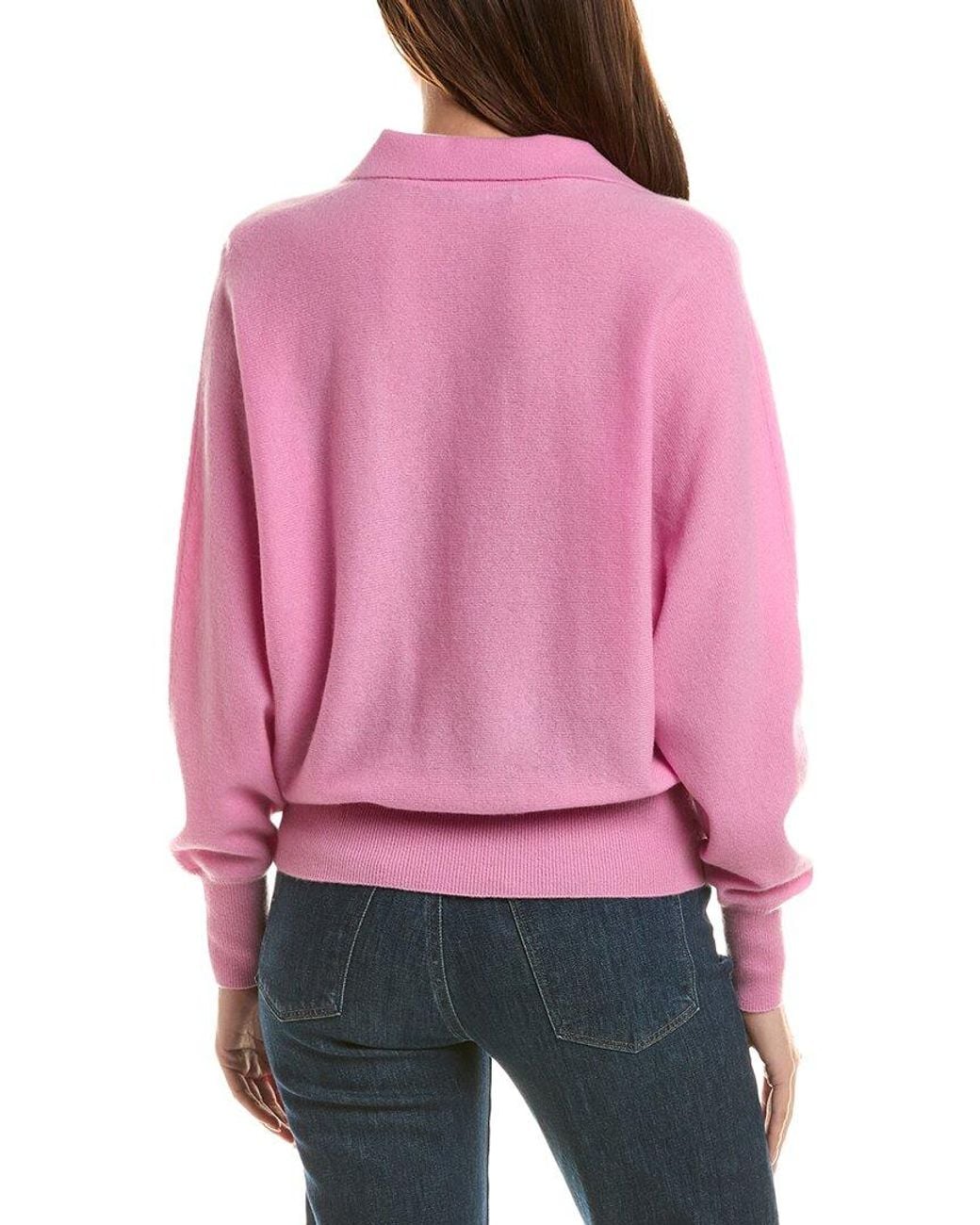 InCashmere Red 100% Cashmere Oversize Polo Sweater
