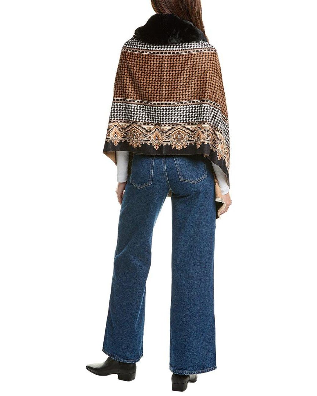La Fiorentina Blue Houndstooth Wrap