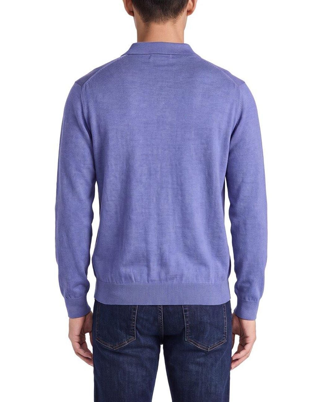 N.Peal Cashmere Blue Padstow Cashmere-Blend Polo Shirt for men