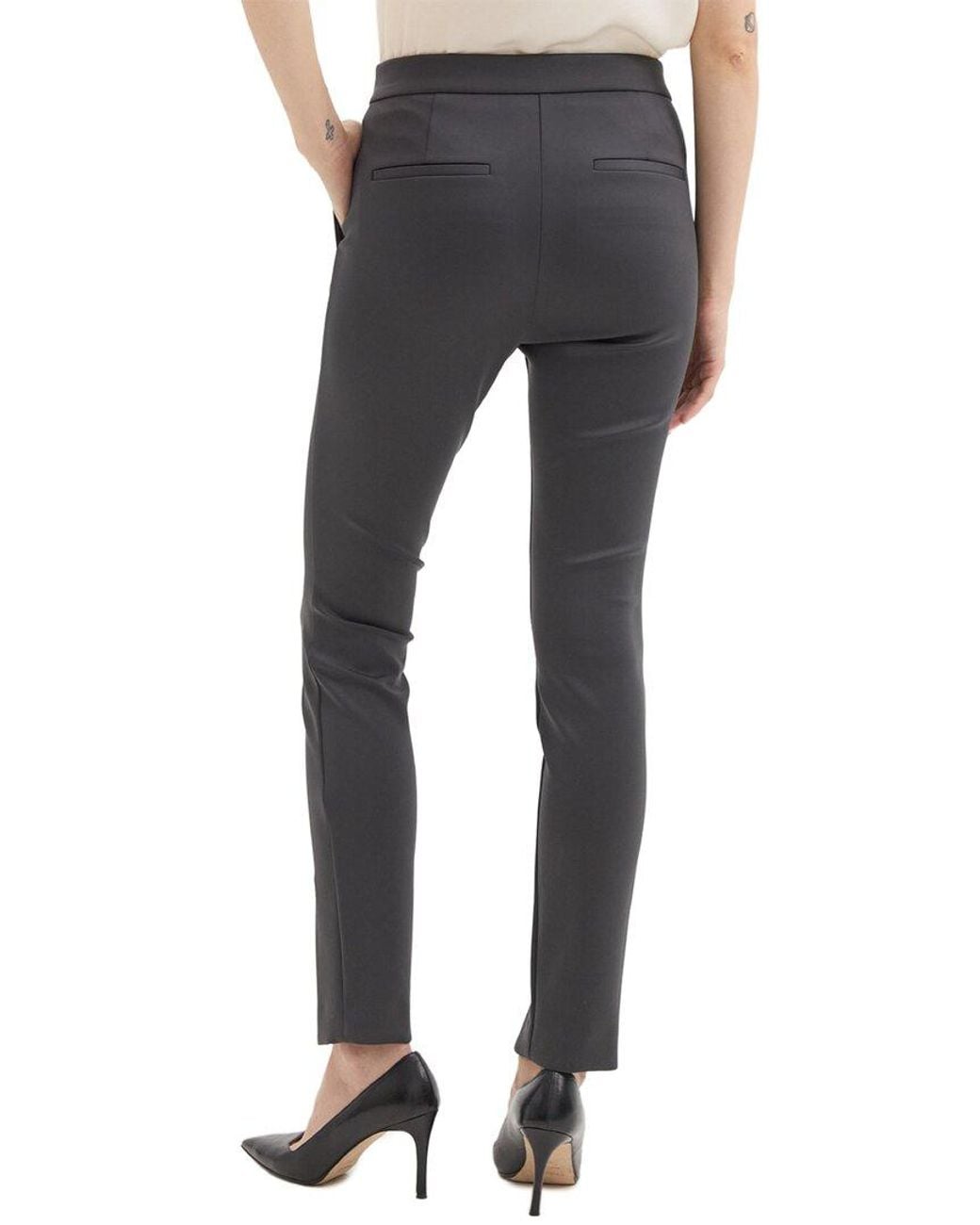 Theory Blue High-Waist Slim Pant