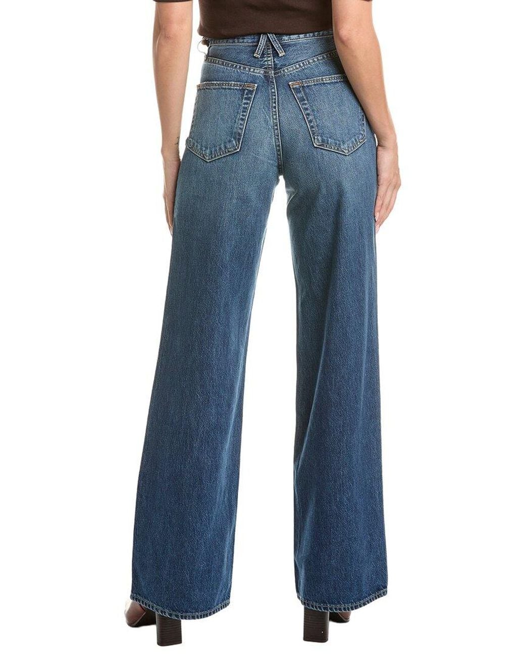 SLVRLAKE Denim Blue Denim Eva Wide Leg Jean