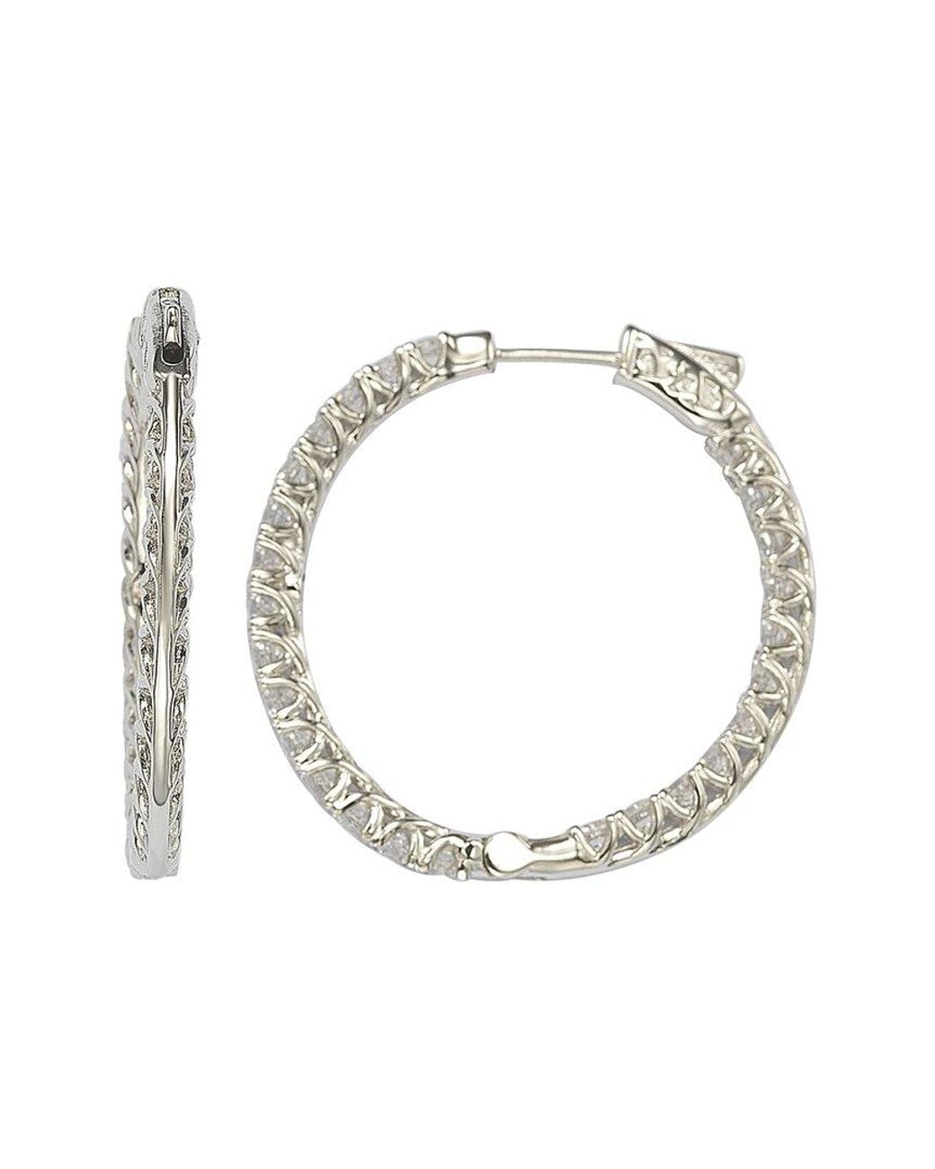 Suzy Levian CZ Jewelry Metallic Suzy Levian Silver Cz Hoops