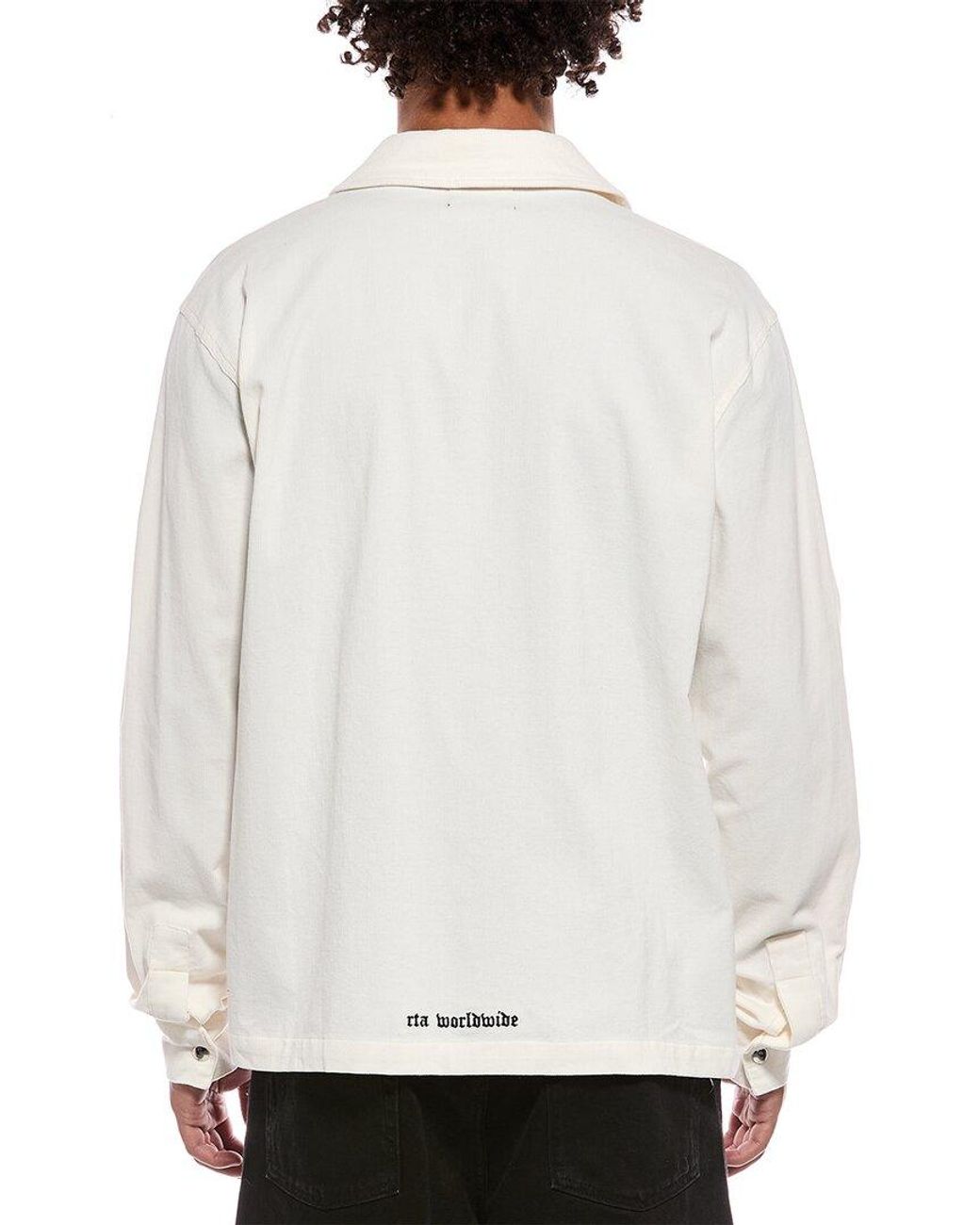 RTA White Parlan Corduroy Shacket for men