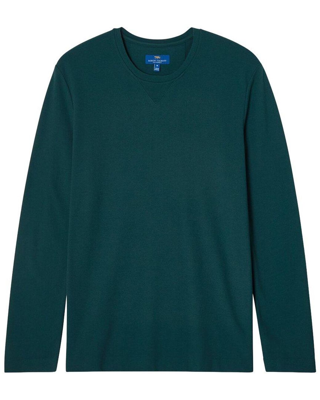 Robert Talbott Green Kelly Long Sleeve Cotton Crepe T-Shirt for men