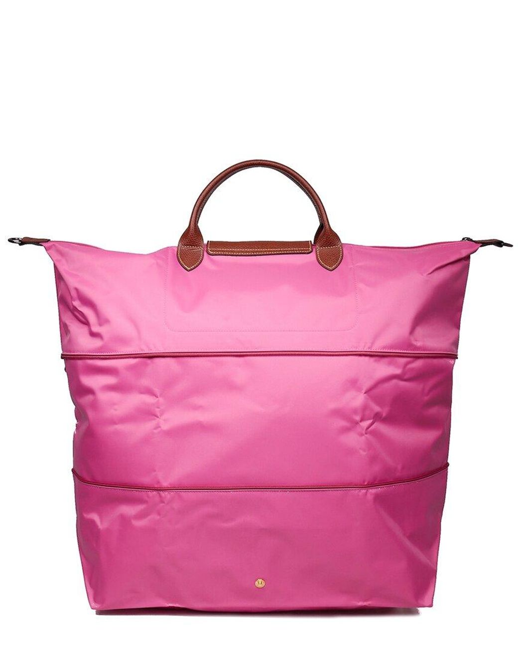 LONGCHAMP Le Pliage Gray Nylon Travel Weekender Duffel Bag W/ Mini