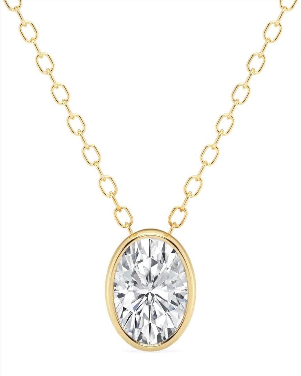 Lab Grown Diamonds Metallic 14k 0.50 Ct. Tw. Lab Grown Diamond Solitaire Pendant