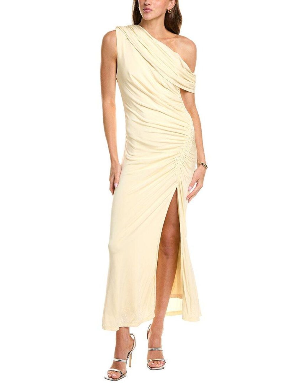 Elliatt Metallic Simone One Shoulder Maxi Dress