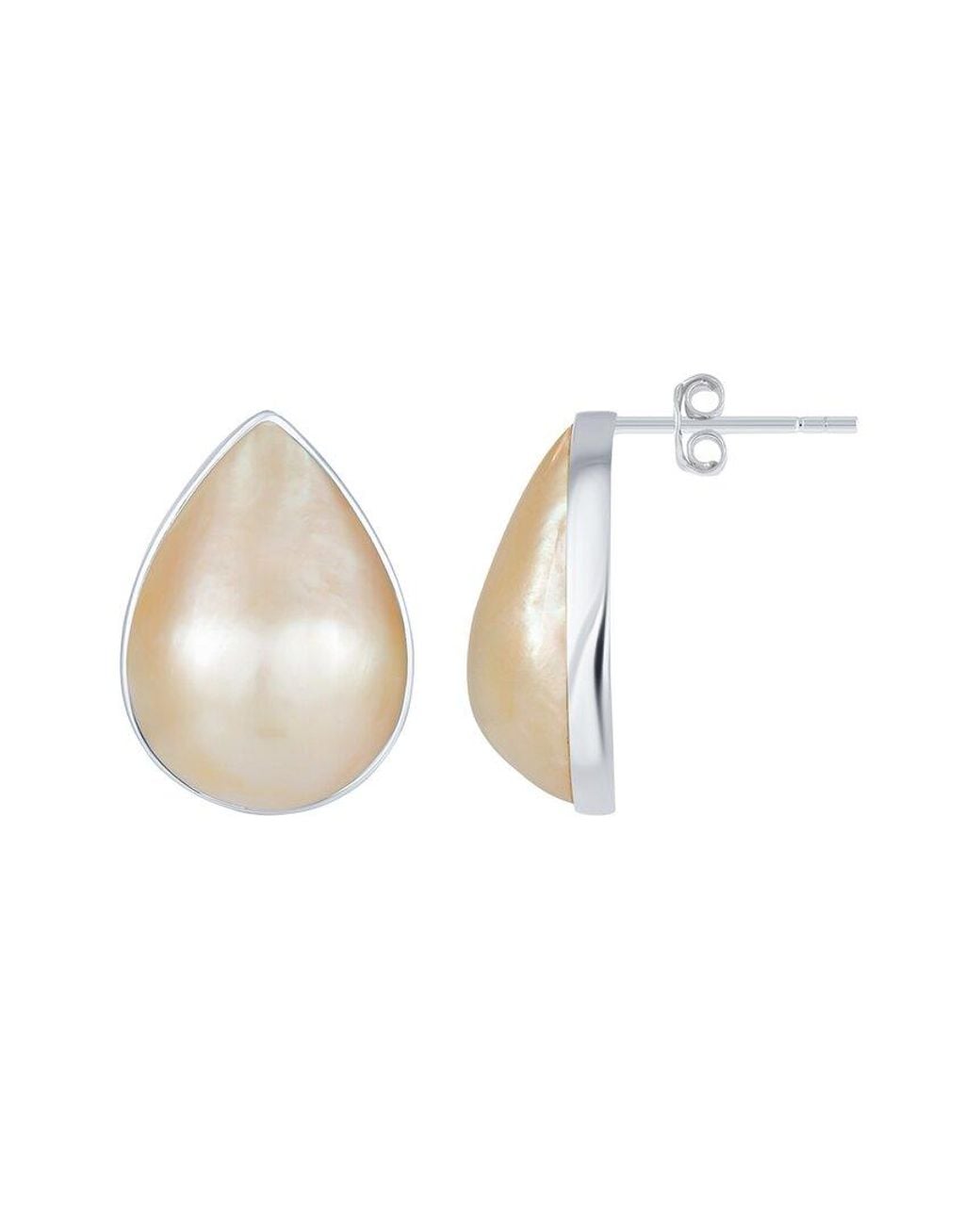 Splendid Natural 2X6Mm Pearl Plated Earrings