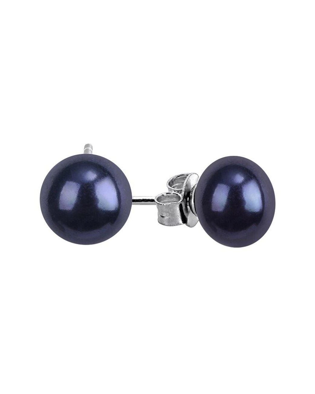 Rina Limor Blue 7-8Mm Pearl Stud Earrings