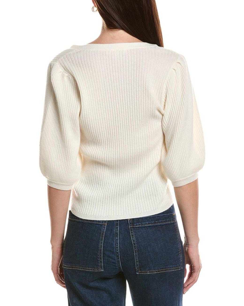 Ramy Brook White Cassidee Cashmere Sweater