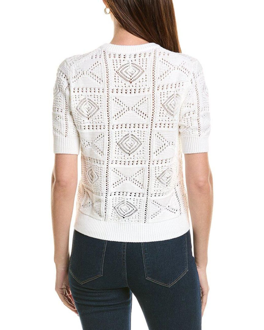 Autumn Cashmere White Cotton By Tile Stitch Cardigan