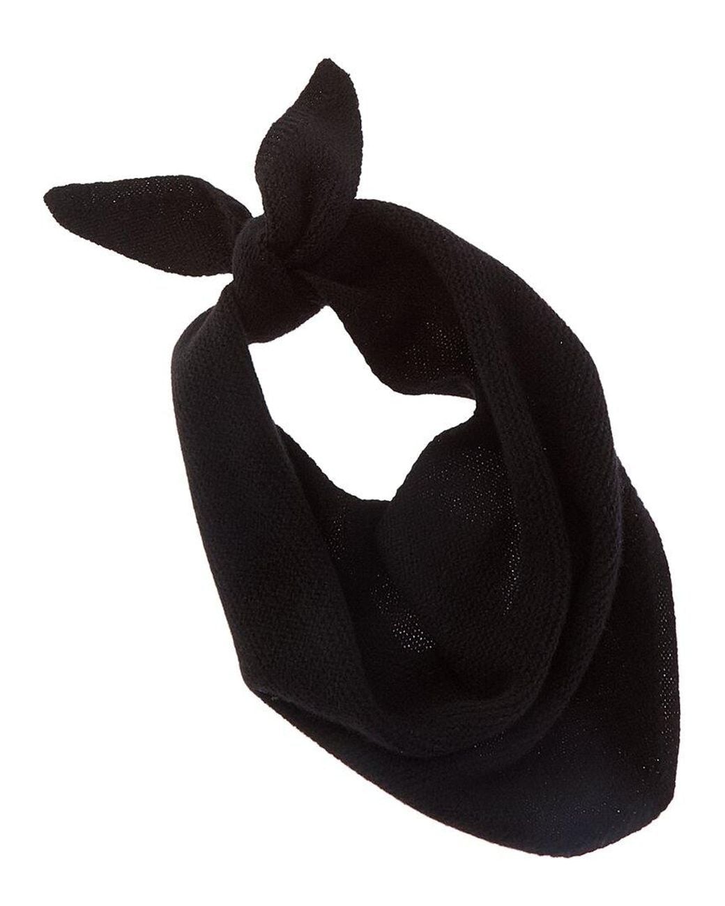 Sofiacashmere Black Sofiacashmere Links Stitch Cashmere Bandana