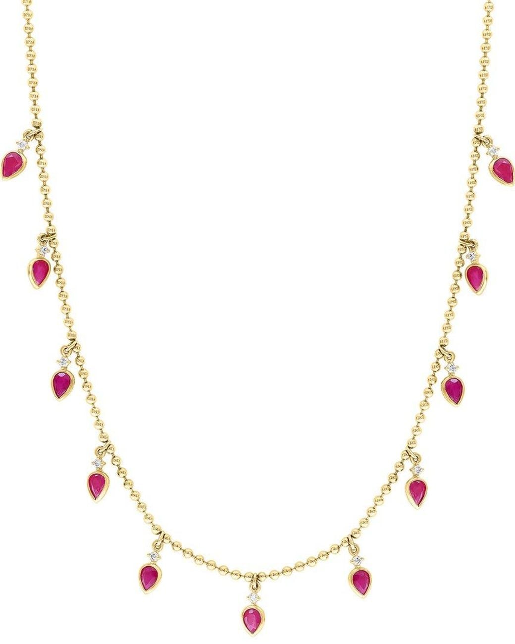 Effy Fine Jewelry Multicolor 14K 1.91 Ct. Tw. Diamond & Ruby Necklace