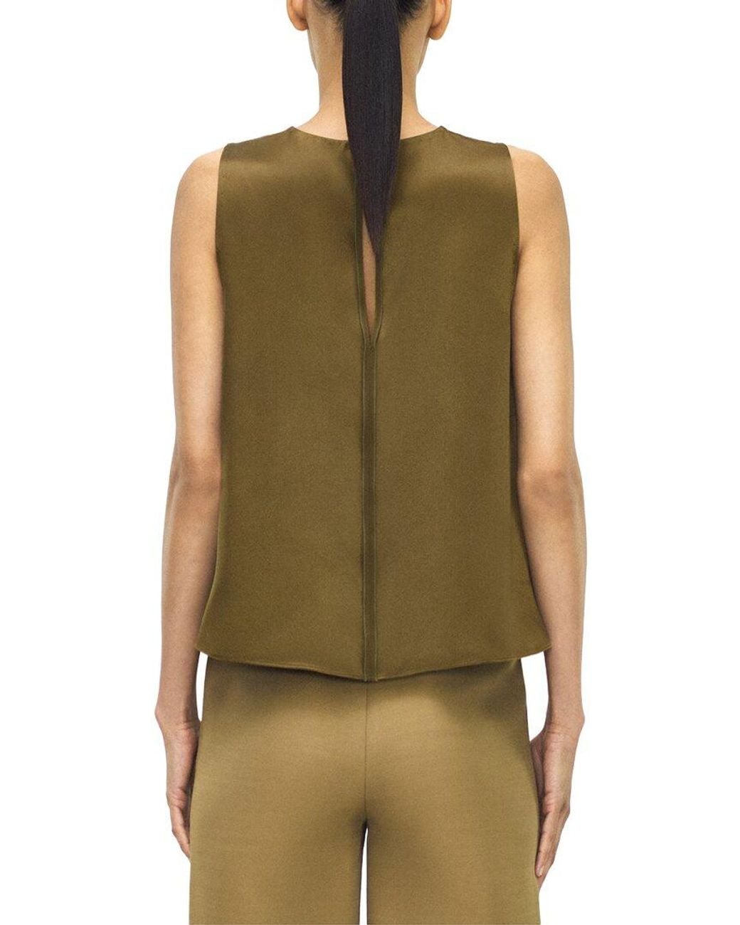 Adam Lippes Green Elias Silk Top