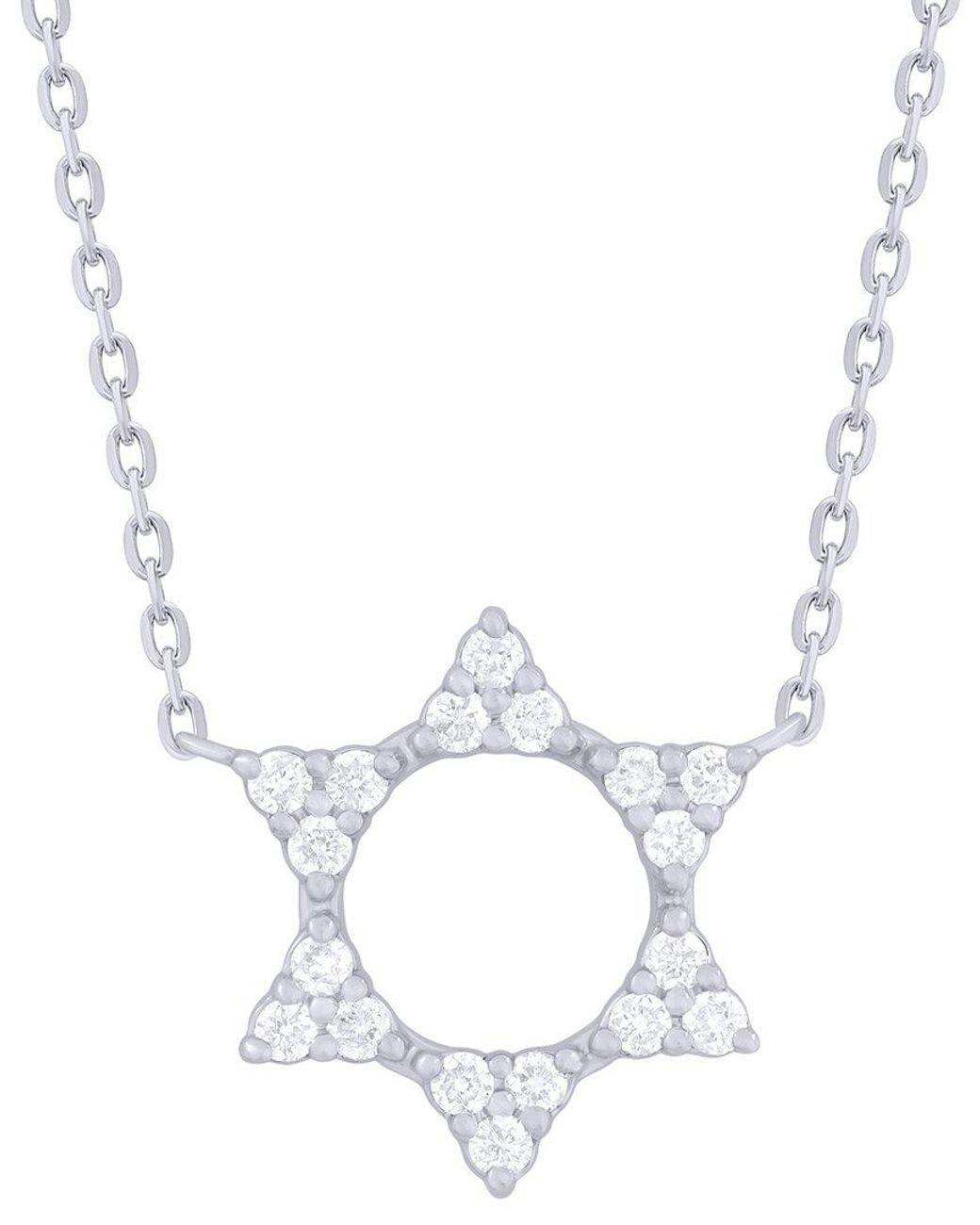 Sabrina Designs White 14K 0.12 Ct. Tw. Diamond Star Of David Pendant