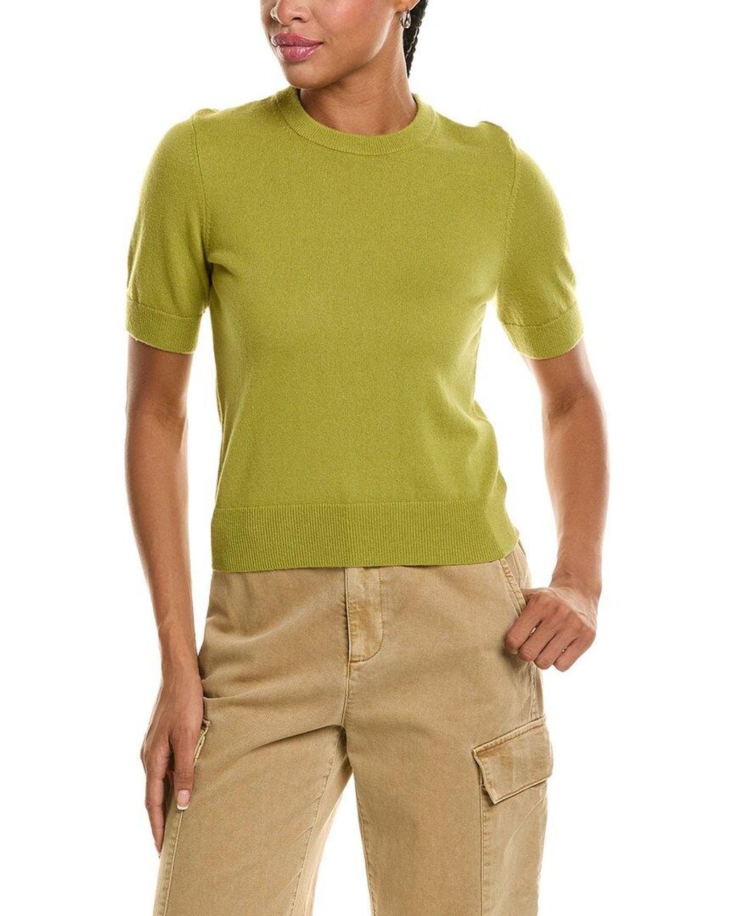 Michael Kors Green 100% Cashmere Knit Shell
