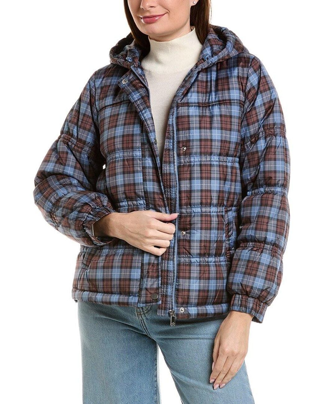 Scotch & Soda Blue Hooded Puffer Jacket