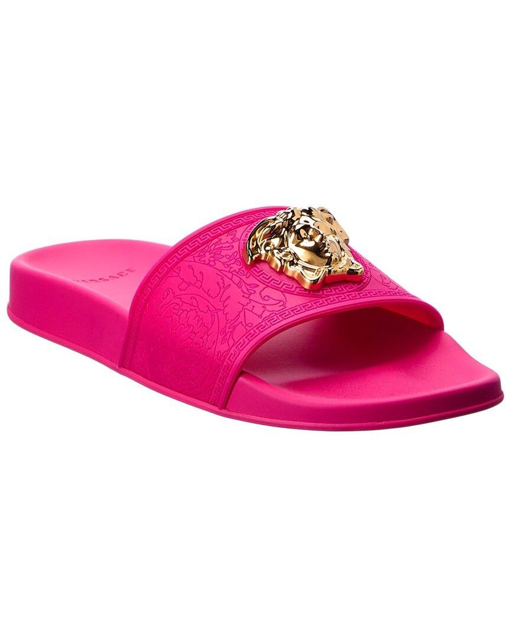 Versace Palazzo Rubber Pool Slide in Pink for Men | Lyst