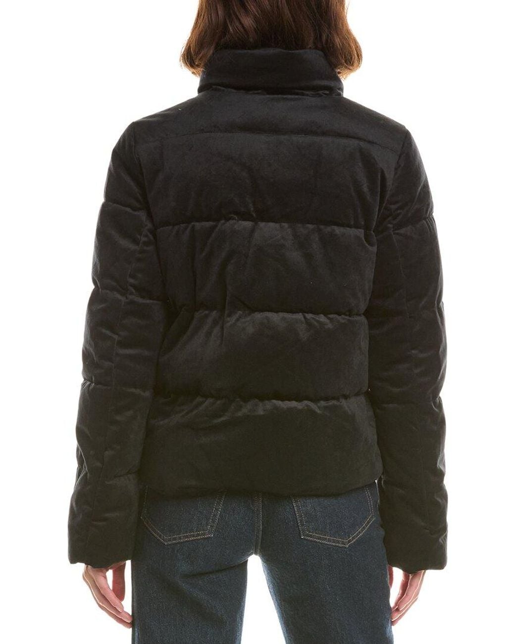 Cece Black Velvet Puffer Jacket