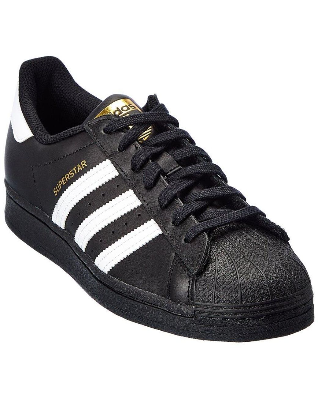 adidas Superstar Leather Sneaker in Black for Men | Lyst