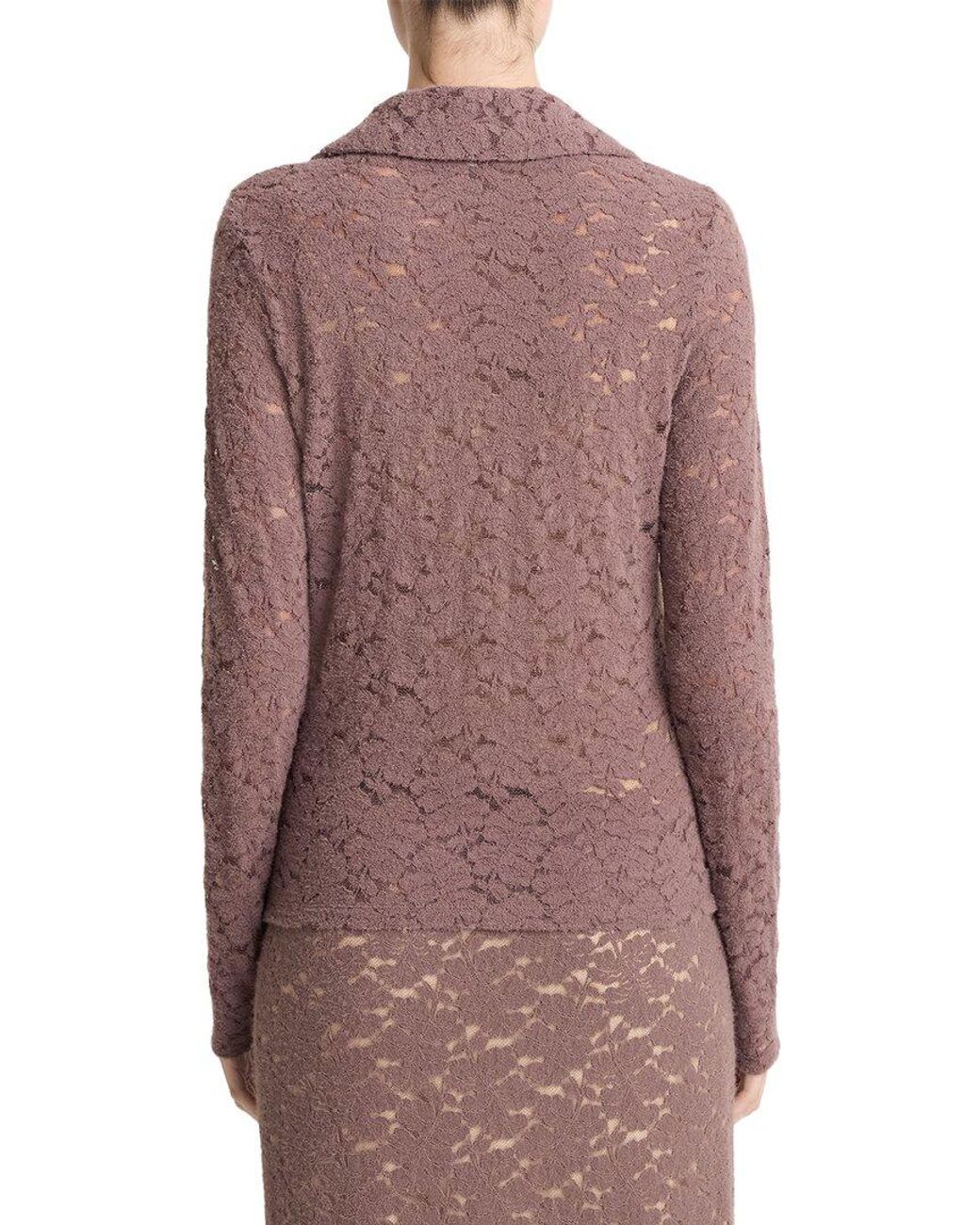 Vince Brown Lace Polo Shirt