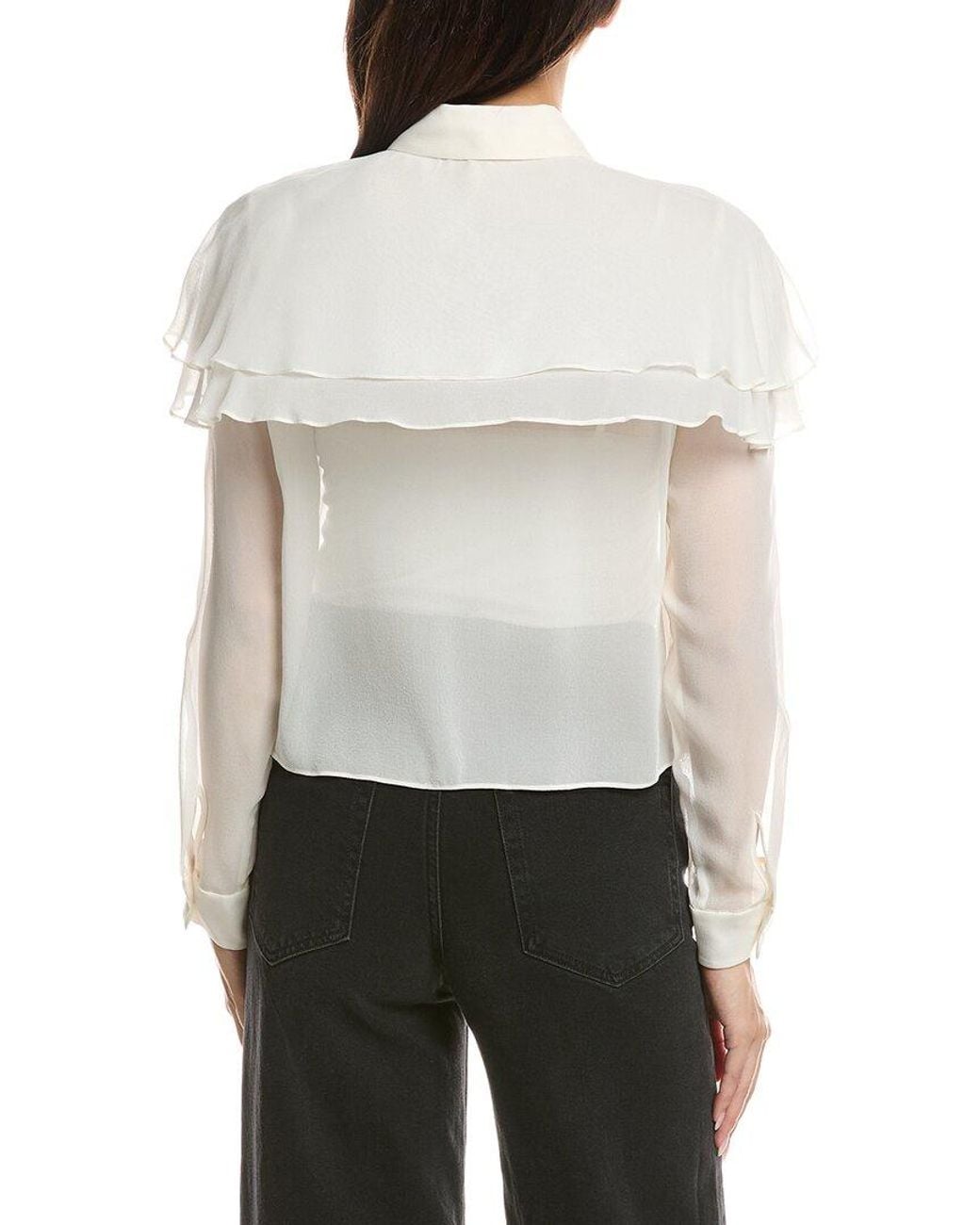 FRAME White Frame The Silk Cape Blouse