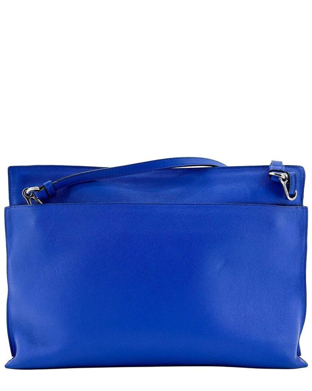 Loewe Blue Calfskin T Pouch 'You Can'T Take It With You' Shoulder Bag (Authentic Pre-Loved)