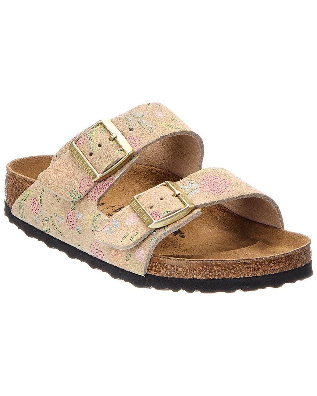 Birkenstock Brown Arizona Flowers Sandcastle Suede Sandal