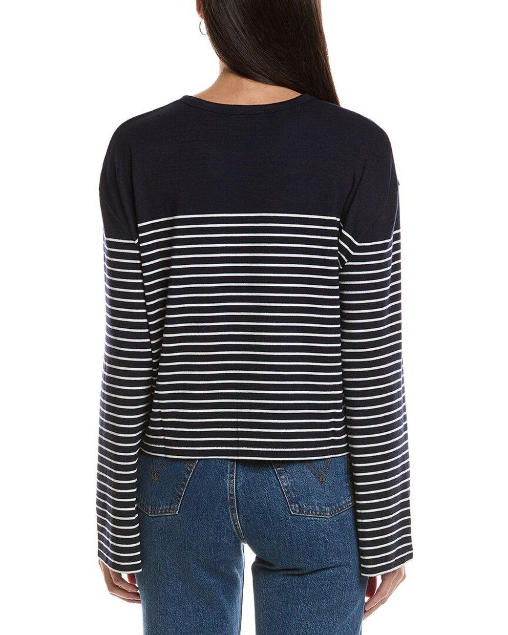 Rag & Bone Blue Knit Stripe Shirt