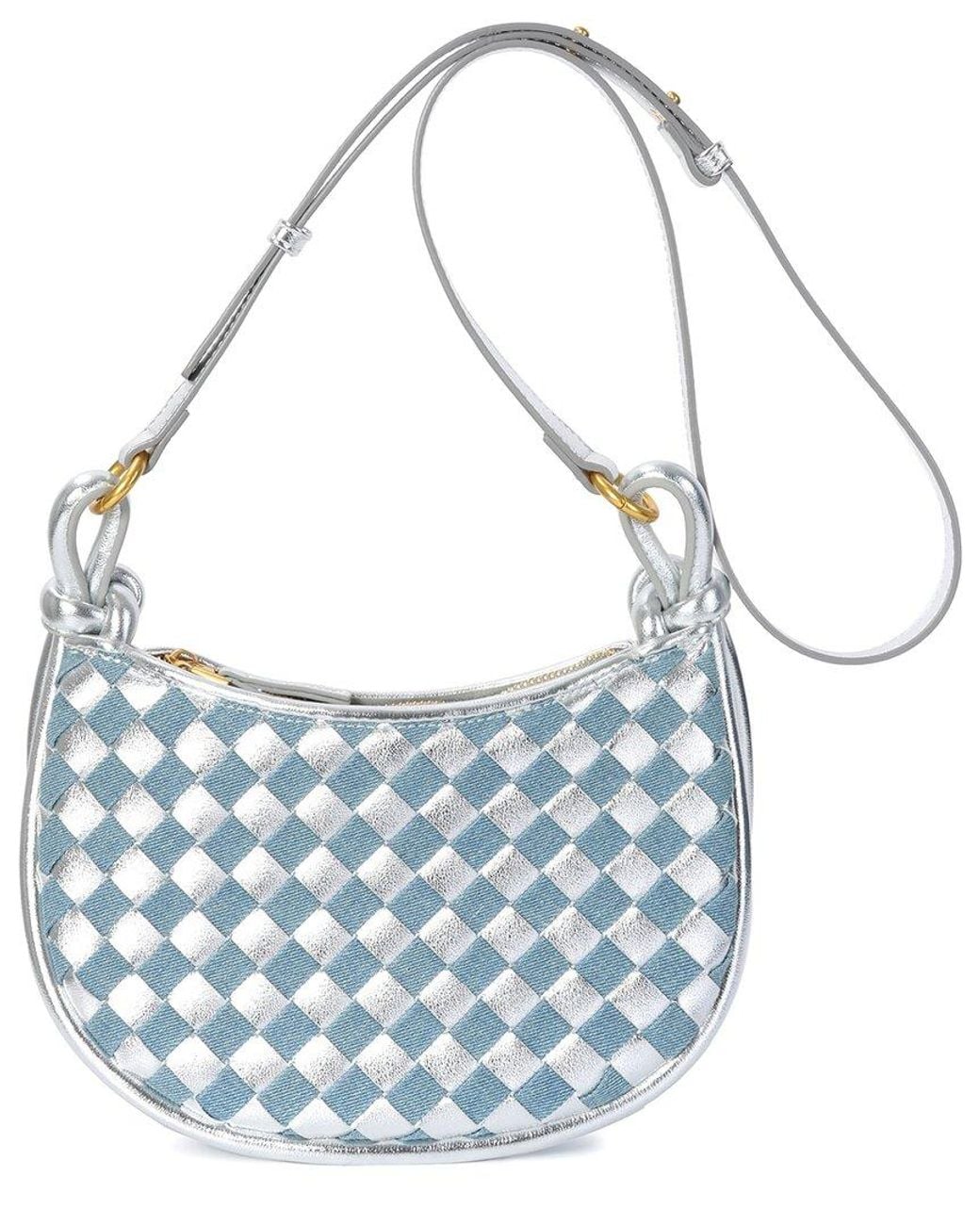 Tiffany & Fred Paris Blue Hand-Woven Leather Clutch