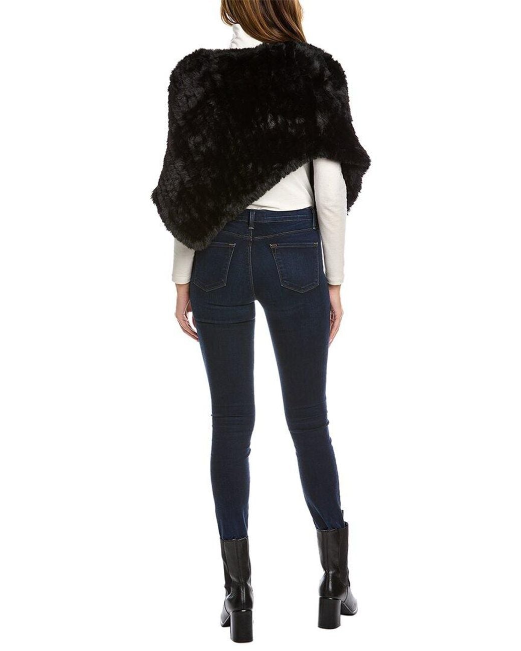 Surell Black Knit Poncho