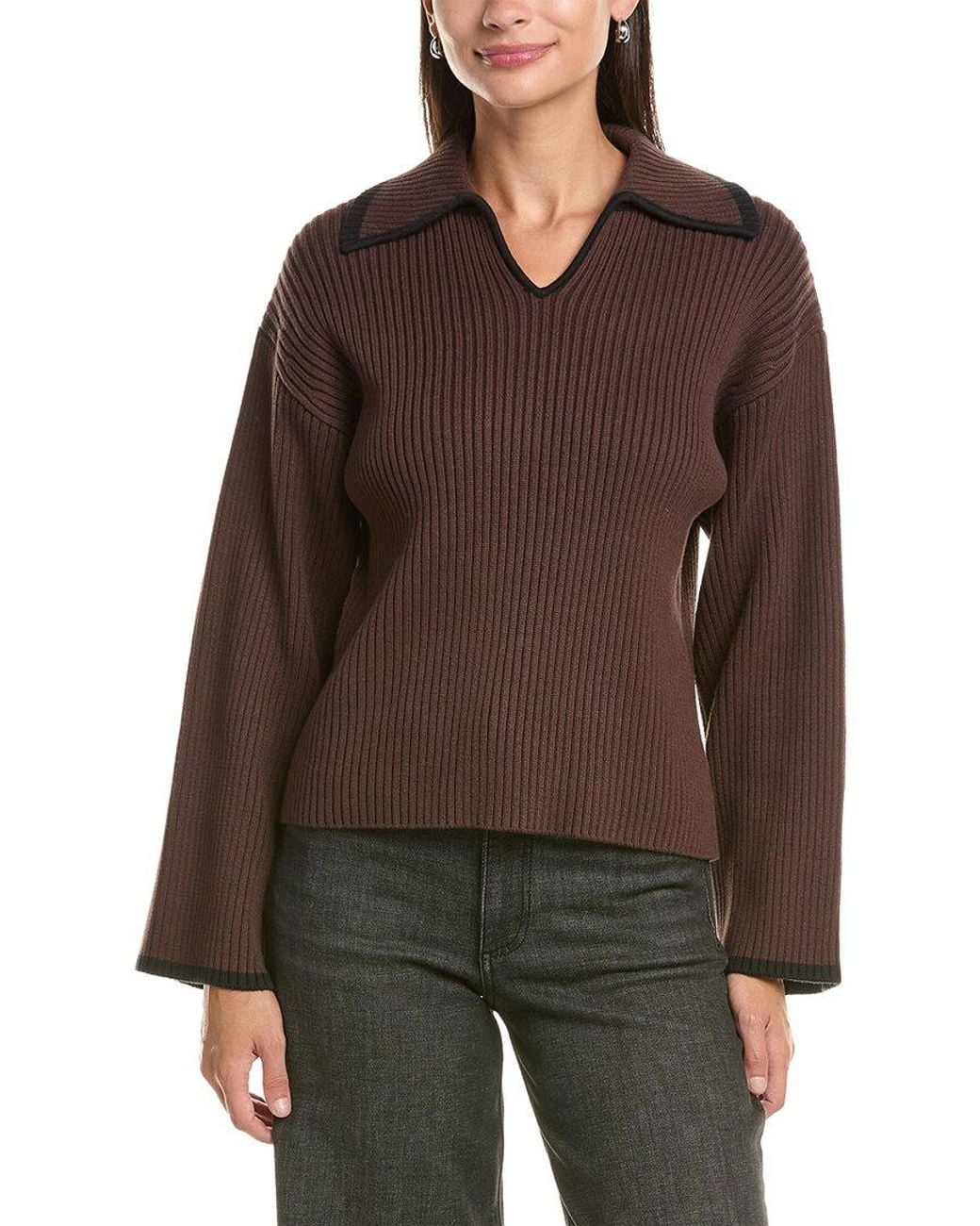 Rag & Bone Brown Isabella Polo Sweater