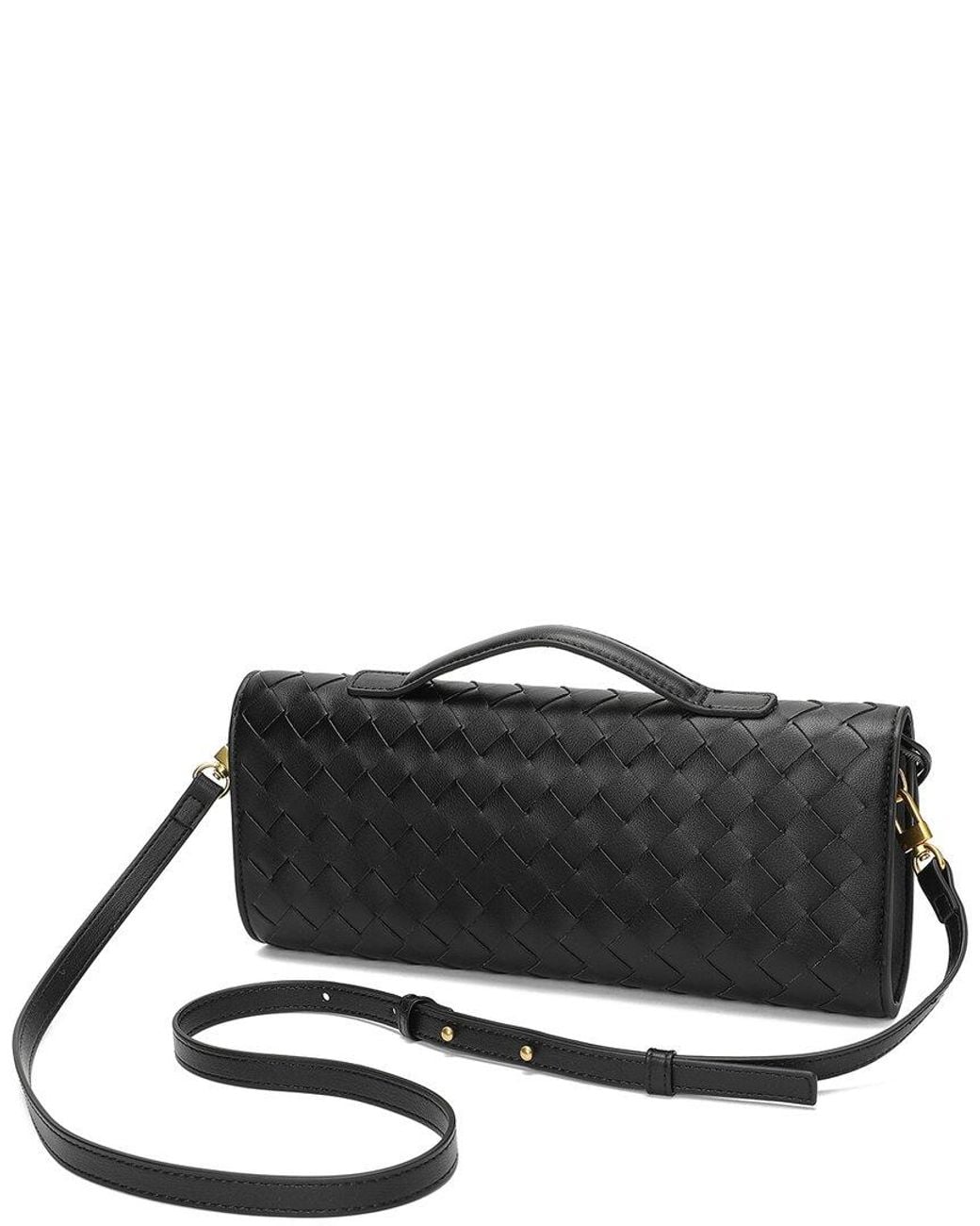 Tiffany & Fred Paris Black Woven Leather Clutch